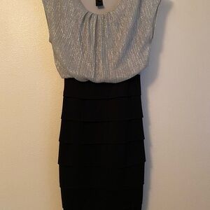 Enfocus Studio Silver and Black Dress